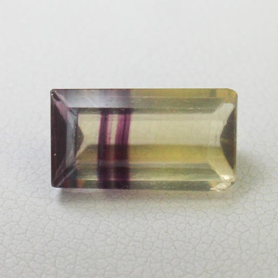 Natural Faceted Multi Colour Fluorite Gemstone : Baguette Shape, 4.55 Carat (13x7x5 MM)