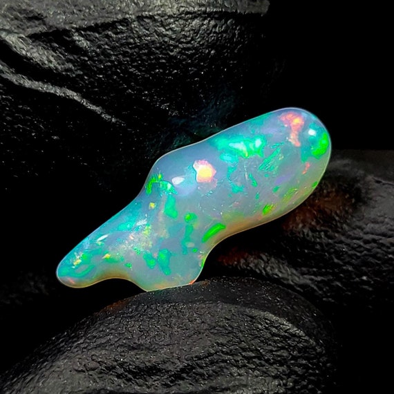 Natural Fire Opal Tumble, White Ethiopian Opal Tumble, 1.35 Carats, 17x7x3 MM Polished Opal, Loose Gemstones, October Birthstone