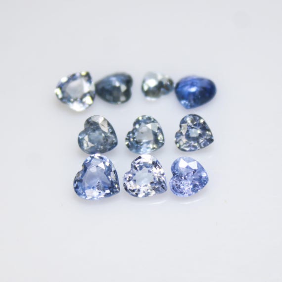 Faceted Blue Sapphire Heart: 4-6mm Gemstone for Jewelry