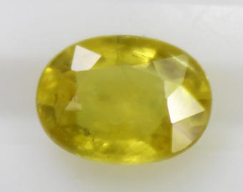 Natural Faceted Yellow Sapphire Piece In Oval Shape 1.20 Carats 7x5x3 mm Size