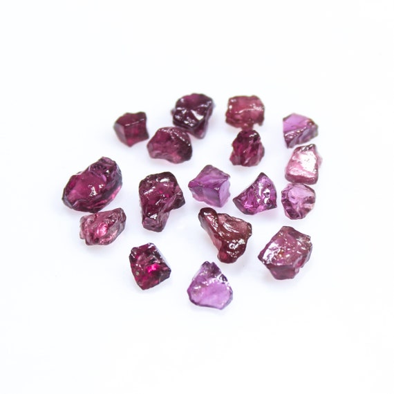 Natural Pink Rhodolite Garnet Raw Lot 17 Pcs , Natural Rhodolite Garnet Rough, Garnet Crystal, Garnet Gemstone, Size 3mm -7mm, 15.00 Cts