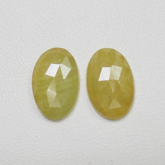 Natural Yellow Sapphire Pair: Rose Cut Gemstones, 11.75 Carats