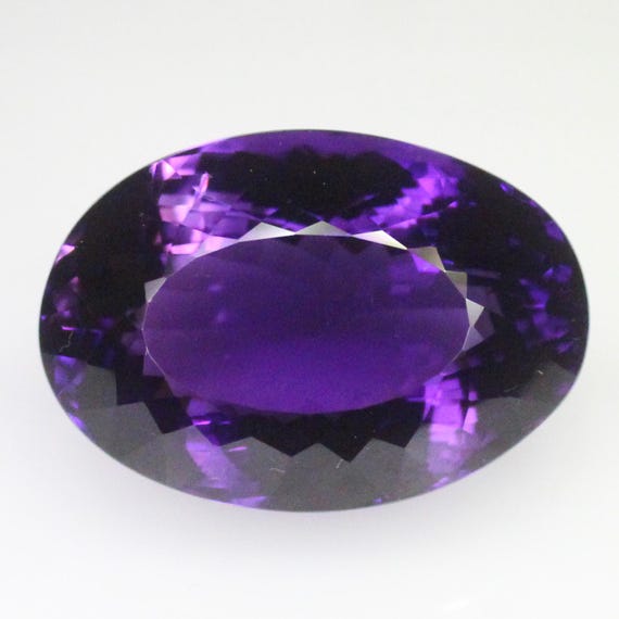 Natural Faceted Purple Amethyst Piece In Oval Shape 50.00 Carats 28x19x15 mm Size