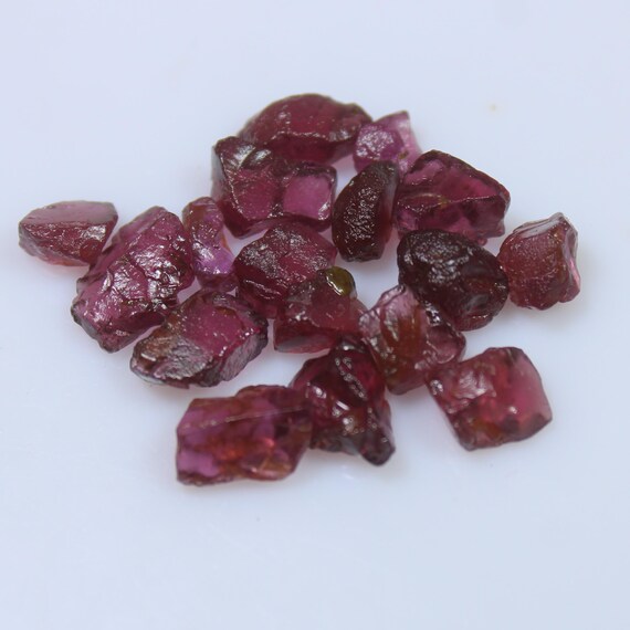Natural Purple Garnet Rough Lot For Cutting And Making 5 mm to 12 mm Size 37.00 Carats Lot Small Size Raw 17 Pcs Lot In Purple Color