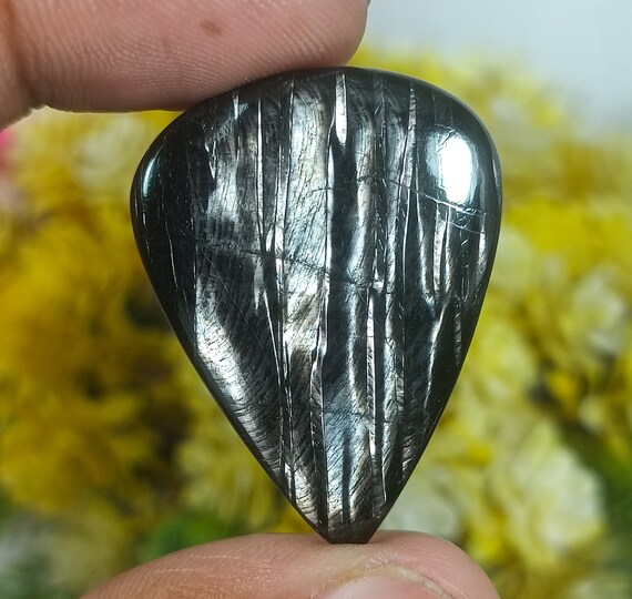 Natural Black Hypersthene Cabochon, Amazing Pear Fire Hypersthene 50.00 Ct Stone,Beautiful Pear Stone Cabochon,36x27x5 MM Stone