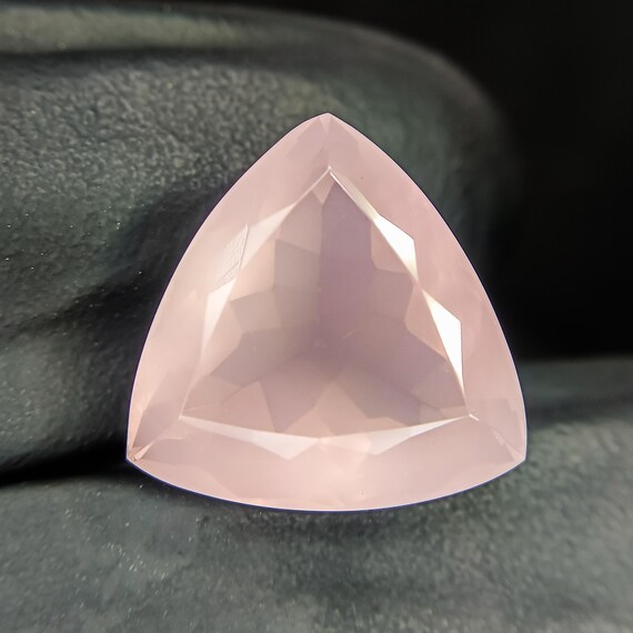 Faceted Pink Rose Quartz Trillion Cut Gemstone: 11.85 Carats