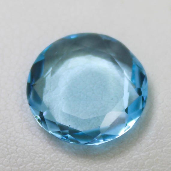 Natural Sky Blue Topaz Faceted: 4.40 Carat Round Shape Cut Gemstone, 12x12x3 mm