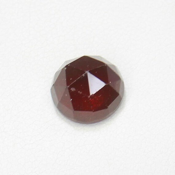 Faceted Red Garnet Gemstone: Rose Cut Oval, 6.35 Carats