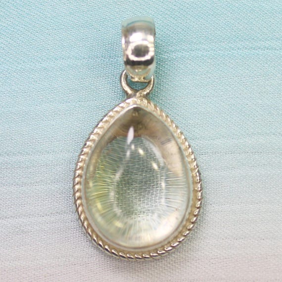 Natural White Crystal Sterling Silver Pendant Necklace - April Birthstone