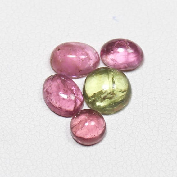 Multi Tourmaline Cabochons: Oval Gemstone Lot, 4.30 Carats (5-7mm Size