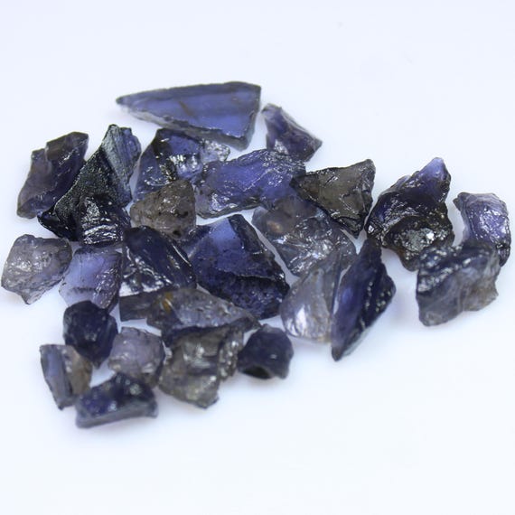Natural Blue Iolite Rough Lot: 79.25 Carats, 26 Pcs