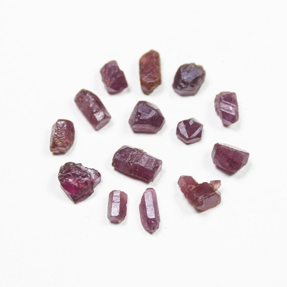 Natural Ruby Crystal 10.00Cts Lot 14 Pcs Raw Ruby Crystal , Natural Ruby, Ruby Stone , Ruby Raspberry , Ruby Specimen ,Size 3mm - 7mm