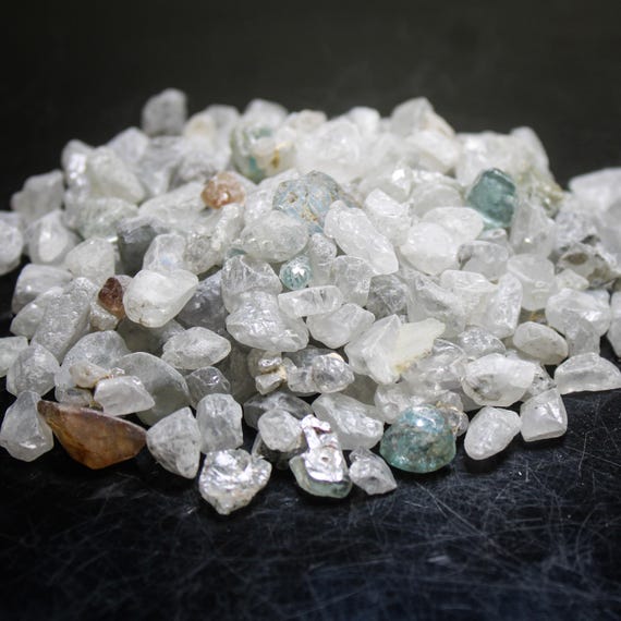 Natural White Zircon Rough Lot: 4-14mm Gemstone for Cutting