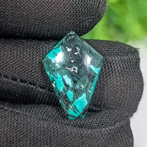 AAA+ Quality Natural Chrysocolla  Cabochon Gemstone 7.25 Ct. Wonderful Designer  Chrysocolla Fancy  Shape 20x14x4 MM Loose For Jewelry