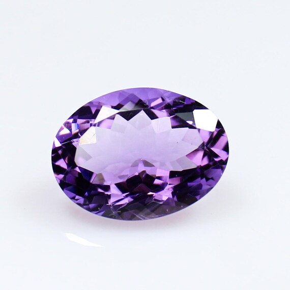 Natural Amethyst Faceted ,Natural Purple Amethyst Gemstone, Oval Shape Cut Loose Stone for Jewelry Making, Ring, 16x12x8 mm.
