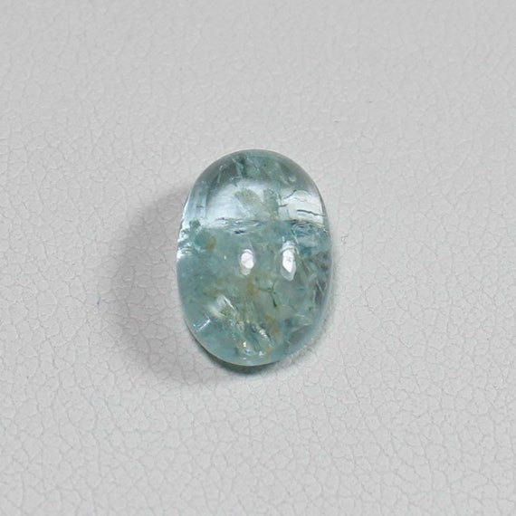 Natural Blue Aquamarine Cabochon: Oval Gemstone, 4.20 Ct (11x8x5 MM)