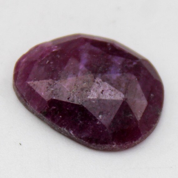 Natural Pinkish Red Ruby Rose Cut Faceted Gemstone: 15x11x3 mm Jewelry Making Stone