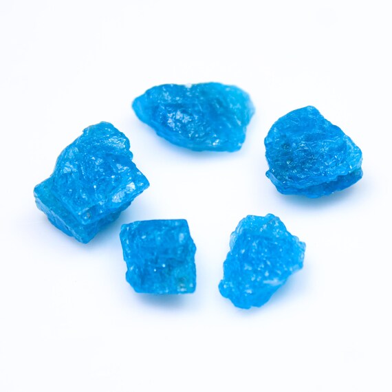 Natural Blue Apatite Raw 40.45 CT, 5 Pcs Lot, Apatite Rough, 10mm to 15mm , Loose Gemstone, Making For Jewelry, Pendent, Necklace, Ring