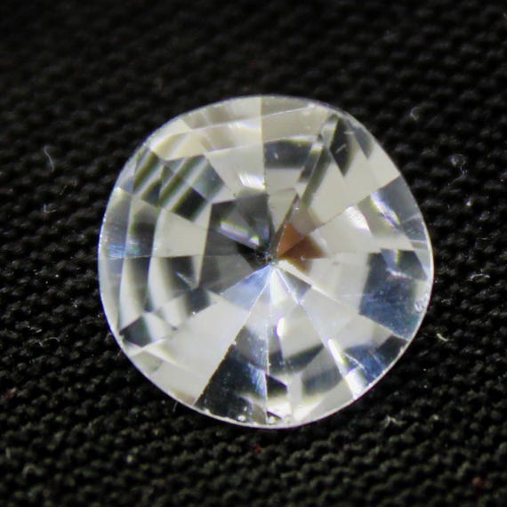 Natural Faceted White Topaz: 2.65 Carat Round Gemstone Concav Cut (9x9x5 mm)