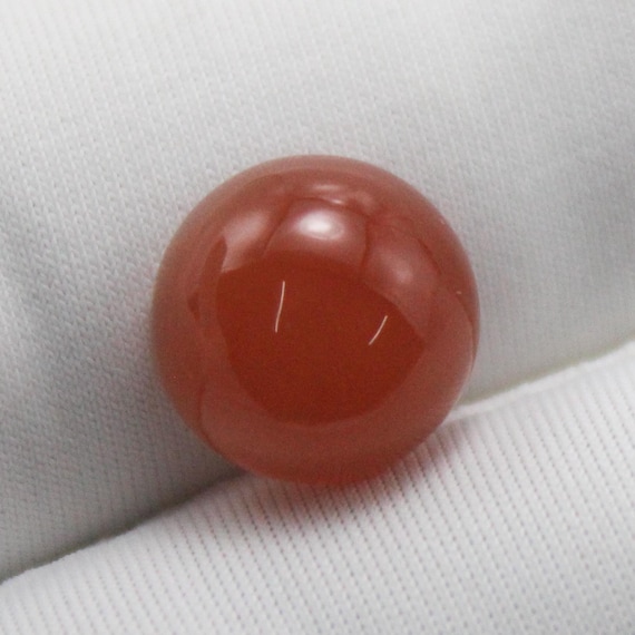Natural Orange Carnelian Cabochon: Round Shape Gemstone 4.20 Carat 10x10x5 mm Size
