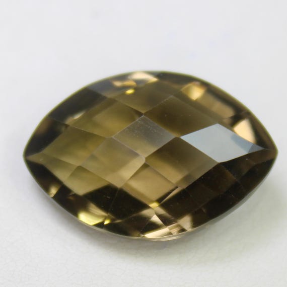 Natural Faceted Smoky Quartz Gemstone Fancy Shape - 12.75 Carat ( 20x14x9 MM Size )