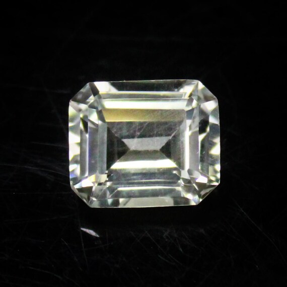 Faceted White Topaz: Square Gemstone, 6.50 Carats