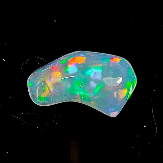 Natural Fire Opal Tumble, White Ethiopian Opal Tumble, 2.00 Carats, 12x7x5 MM Polished Opal, Loose Gemstones, October Birthstone