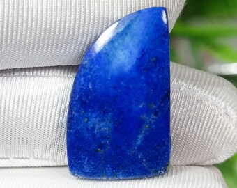 Natural Lapis Lazuli Cabochon: Deep Blue Canine Cut Gemstone (26x16x6 MM)