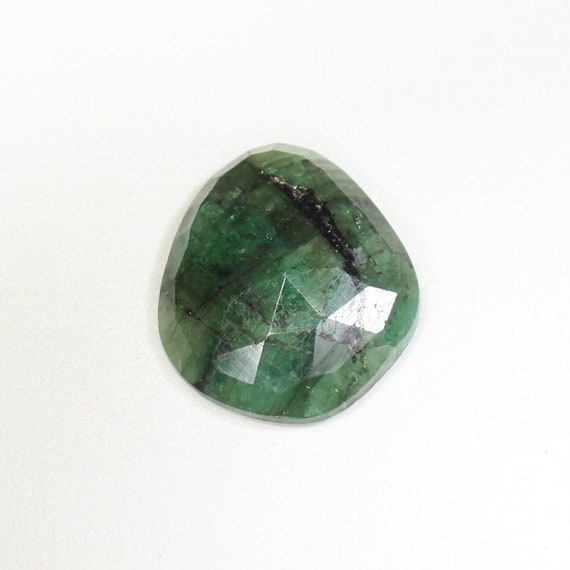 Natural Green Emerald Rose Cut Gemstone: 9.15 Carats, Zambia