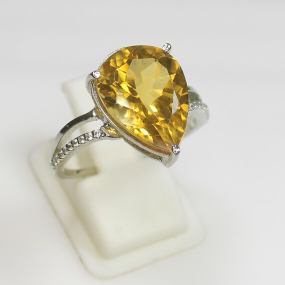 Natural Brandy Color Citrine Ring, Amazing .925 Sterling Silver Ring , Beautiful Ring ,Silver Ring, Citrine Ring,  All  U.S Sizes Available