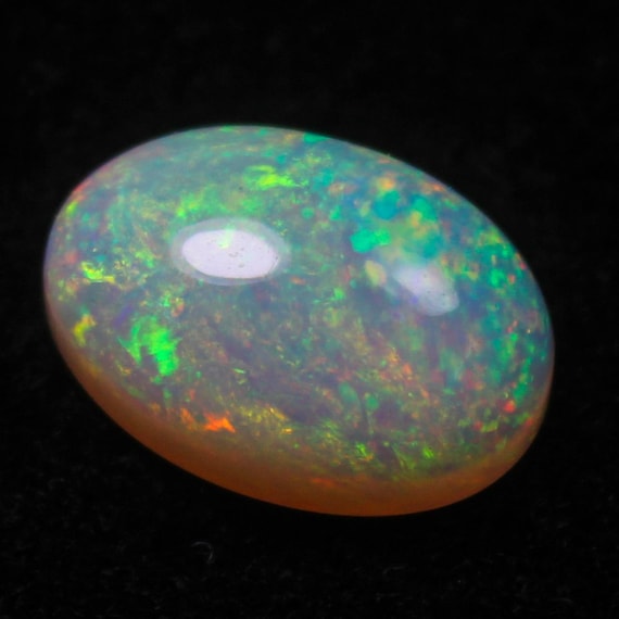 Natural Ethiopian Opal Cabochon: Oval Multi Fire Gemstone (11x8x5 MM)