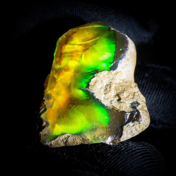 Natural Ethiopian Opal Raw: Rainbow Fire Specimen, 63.35 CTS