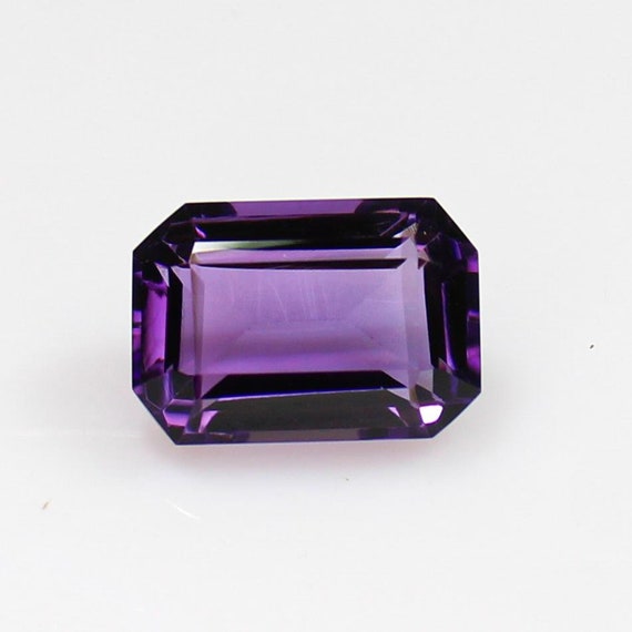 Amethyst Faceted ,Natural Purple Amethyst Gemstone, Emerald Cut Shape  Loose Stone for Jewelry Making, Ring, 13x9x7 mm.