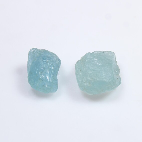 Natural Aquamarine Raw Crystal 2 Pcs Lot  Aquamarine, Gemstone Raw , 15mm to 16mm,  Aquamarine Loose Stone , 24.85 Carats