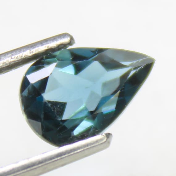 Faceted London Blue Topaz Pear Shape: 1.25 Carat Gemstone