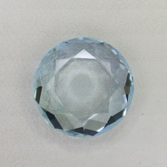 Natural Sky Blue Topaz Faceted: 4.25 Carat Round Shape Cut Gemstone, 12x12x3 mm