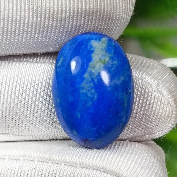 Oval Lapis Lazuli Cabochon: Natural Blue Gemstone (21x15x6 MM, 14.00 cts)