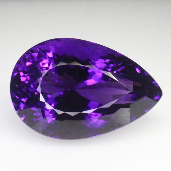 Natural Faceted Purple Amethyst Piece In Pear Shape 56.00 Carats 30x20x18 mm Size