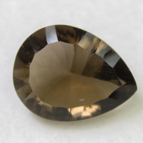 Natural Faceted Smoky Quartz Gemstone Pear Shape - 14.20 Carat ( 19x15x8 MM Size )