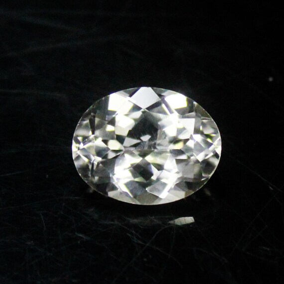 Faceted White Topaz Gemstone: Oval Jewelry Making Piece, 5.10 Carats