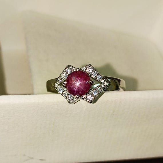 Natural Star Ruby Cabochon Ring 925 Sterling Silver Ring, All Size Available