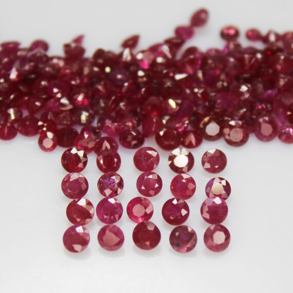 Faceted Red Ruby Round Cabochon: 3mm, 4mm Jewelry Making