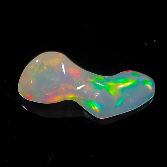 Welo Fire Opal Tumble, White Ethiopian Opal Tumble, 1.75 Carats, 12x7x7 MM Polished Opal, Loose Gemstones, October Birthstone