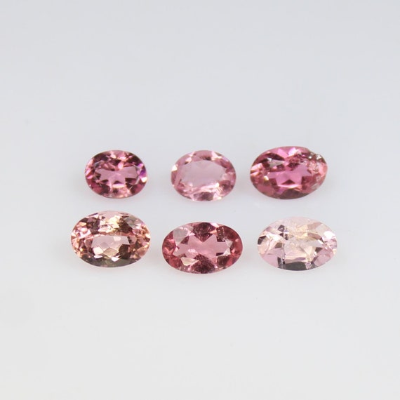 Natural Pink Tourmaline Gemstone Lot: Faceted Oval Stones, 2.50 CTS
