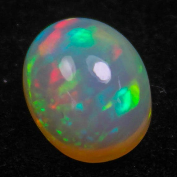 Natural Ethiopian Opal Cabochon: Multi Fire Oval Gemstone (2.30 Carat)