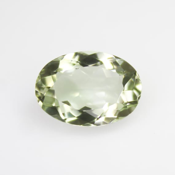 Faceted Green Amethyst Gemstone: 5.30 Carat Oval, 14x10x6 mm