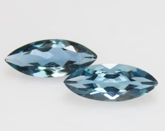 London Blue Topaz Pair: Marquise Cut Gemstones, 3.80 Carats