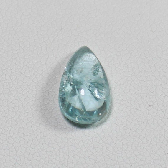 Natural Blue Aquamarine Pear Cabochon (3.35 Ct, 12x7x5 MM)
