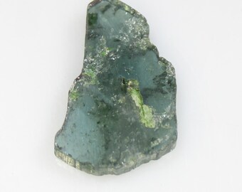 Blue Tourmaline Slice: Polished Gemstone for Jewelry Making (6.00 CTS, 19x11x2 MM)