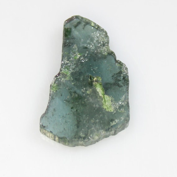 Blue Tourmaline Slice: Polished Gemstone for Jewelry Making (6.00 CTS, 19x11x2 MM)